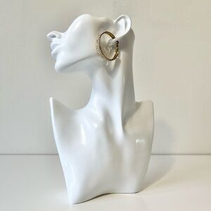 Gold Rhinestone Hoops